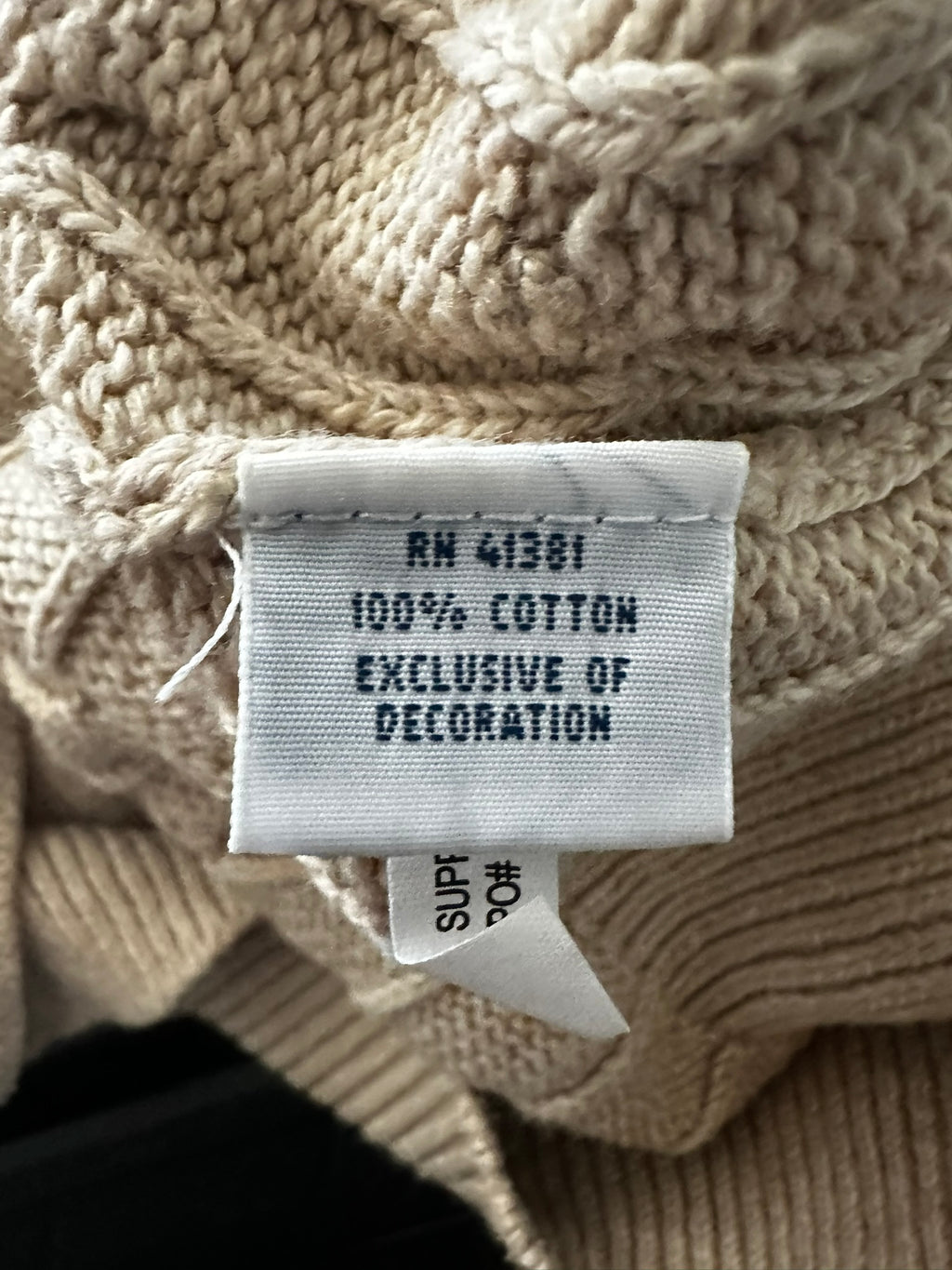 XL Beige Polo Ralph Lauren 1/4 Zip Sweater