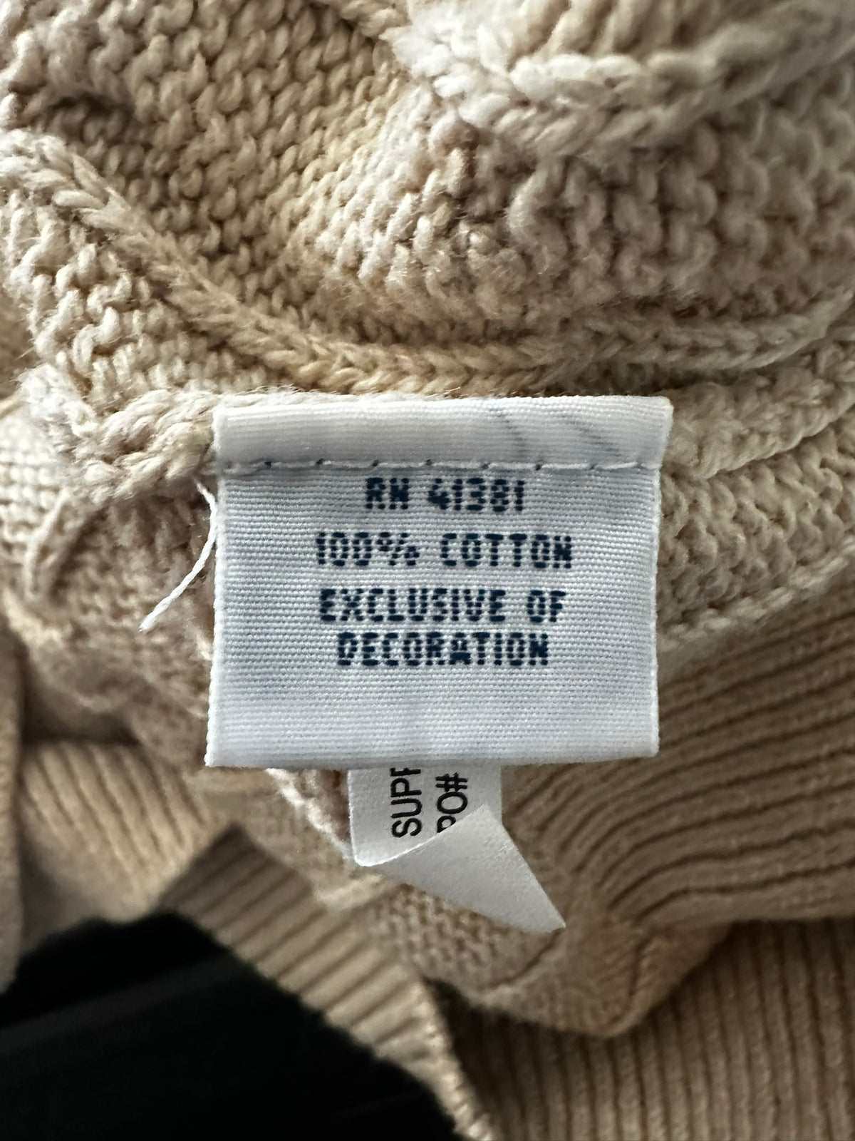 XL Beige Polo Ralph Lauren 1/4 Zip Sweater