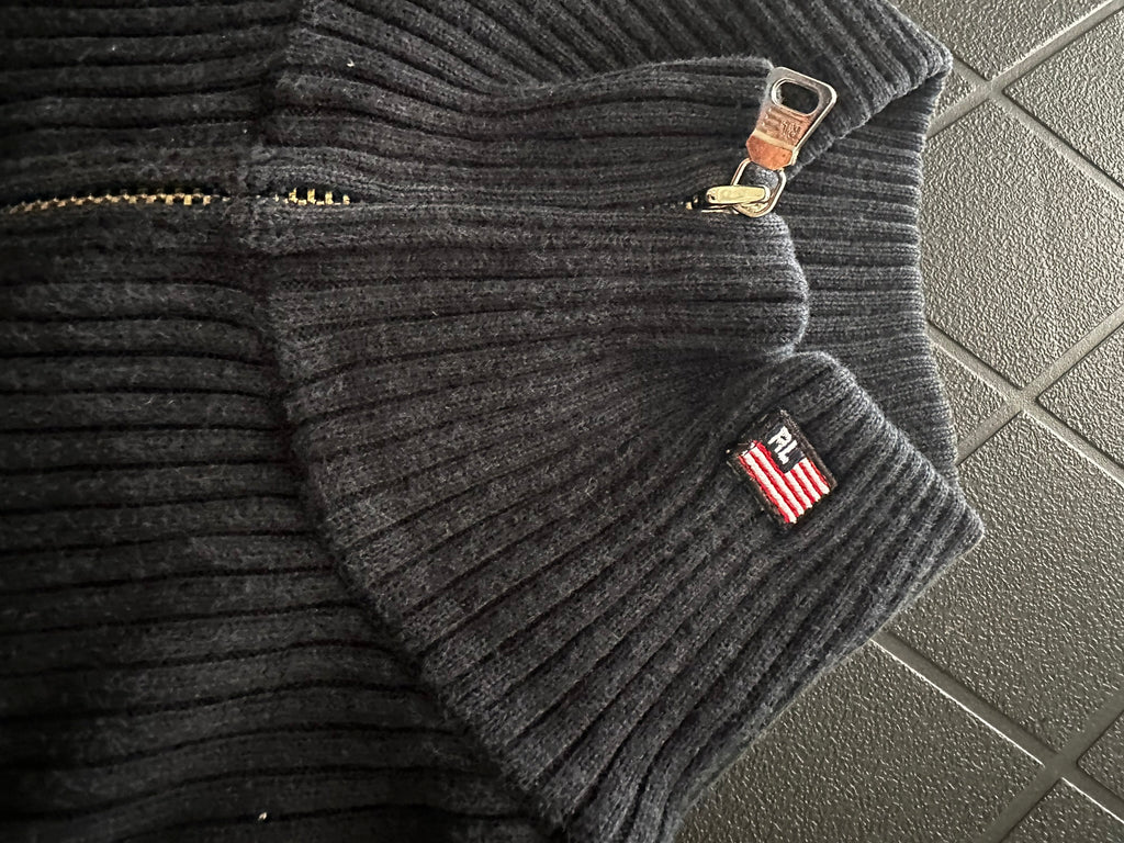 XL Black And Red 1/4 Zip Polo sweater