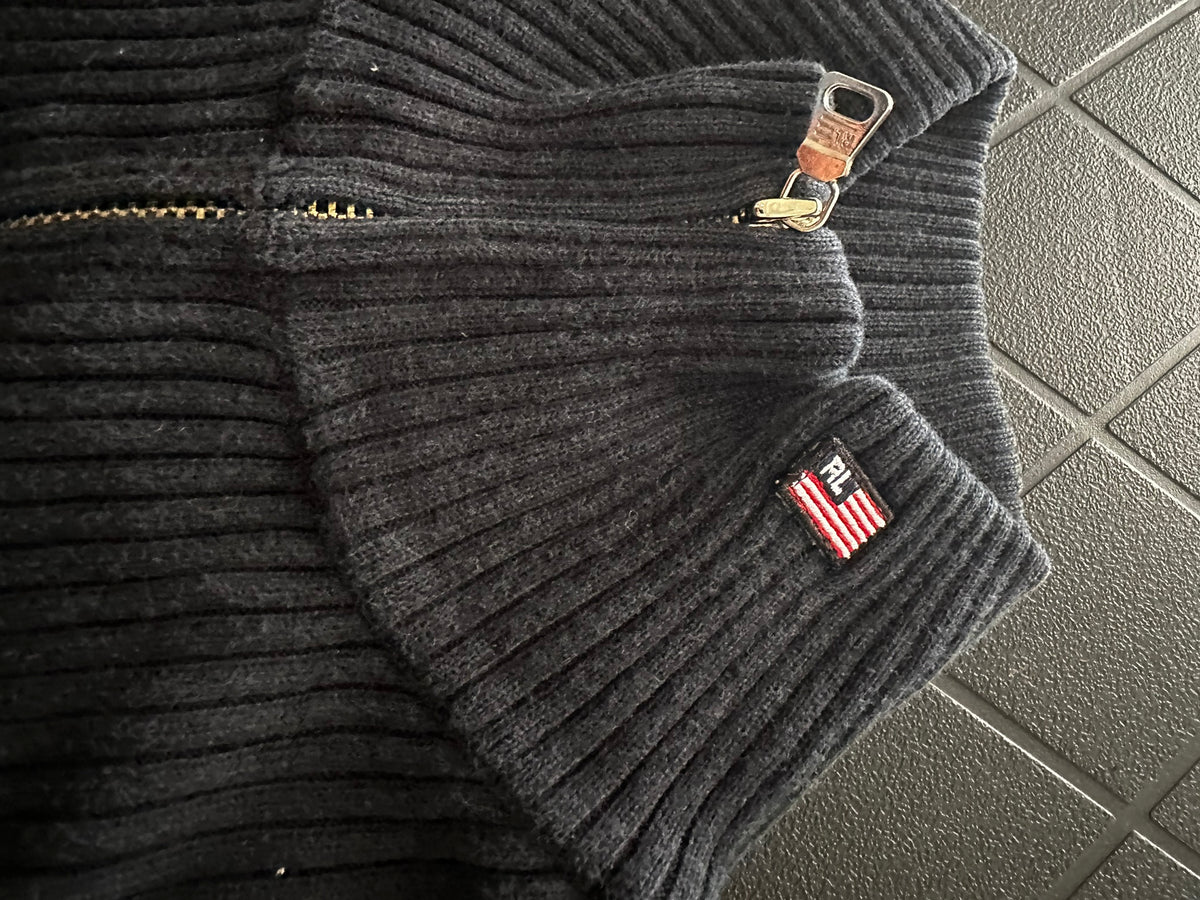 XL Black And Red 1/4 Zip Polo sweater