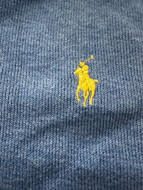 Medium Light Blue 1/4 Zip Polo Sweater